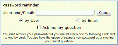 Log in - forgotten password